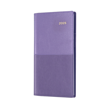 Collins 2025 Calendar Year Diary - Vanessa 375 Spiral B6/7 Slim WTV Purple