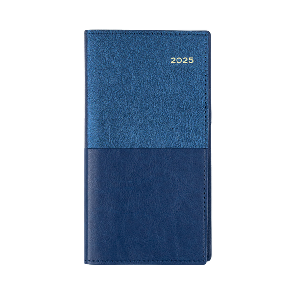 Collins 2025 Calendar Year Diary - Vanessa 375 Spiral B6/7 Slim WTV Blue