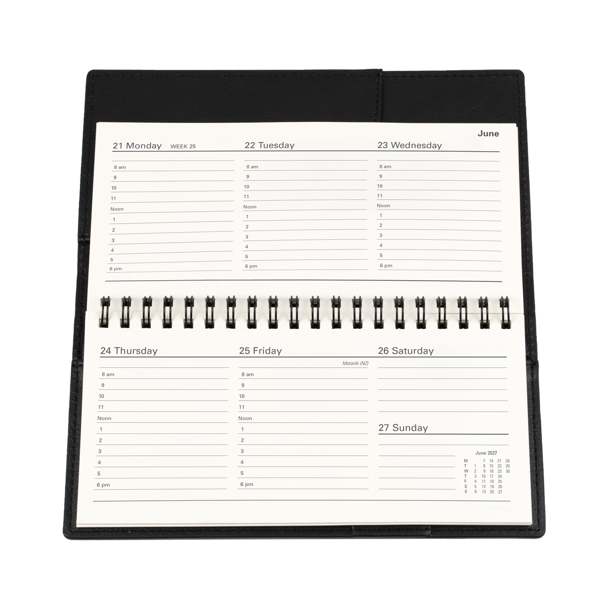 Collins 2027 Calendar Year Diary - Vanessa 375 Spiral B6/7 Slim WTV Blue