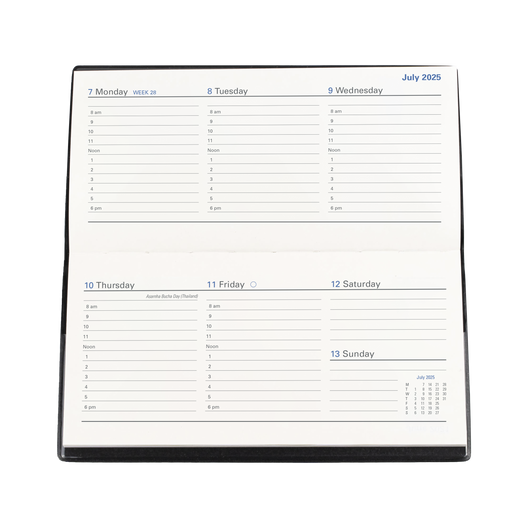 Collins 2025 Calendar Year Diary - Belmont 377L Slimline (Landscape) WTV Black