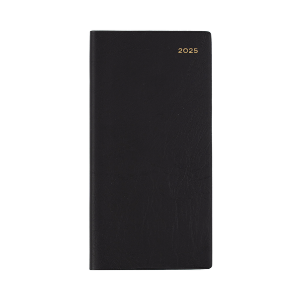 Collins 2025 Calendar Year Diary - Belmont 377P Slimline (Portrait) WTV Black