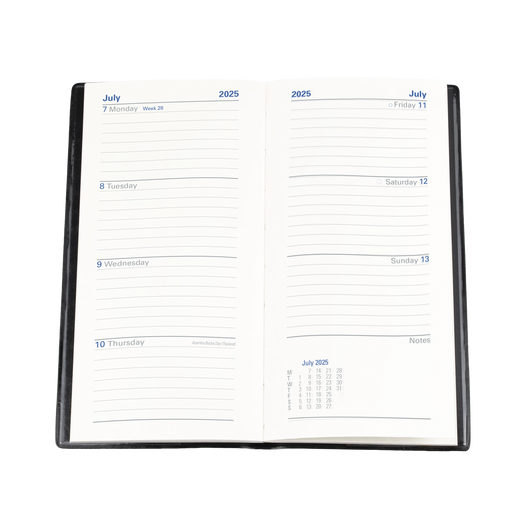 Collins 2025 Calendar Year Diary - Belmont 377P Slimline (Portrait) WTV Black