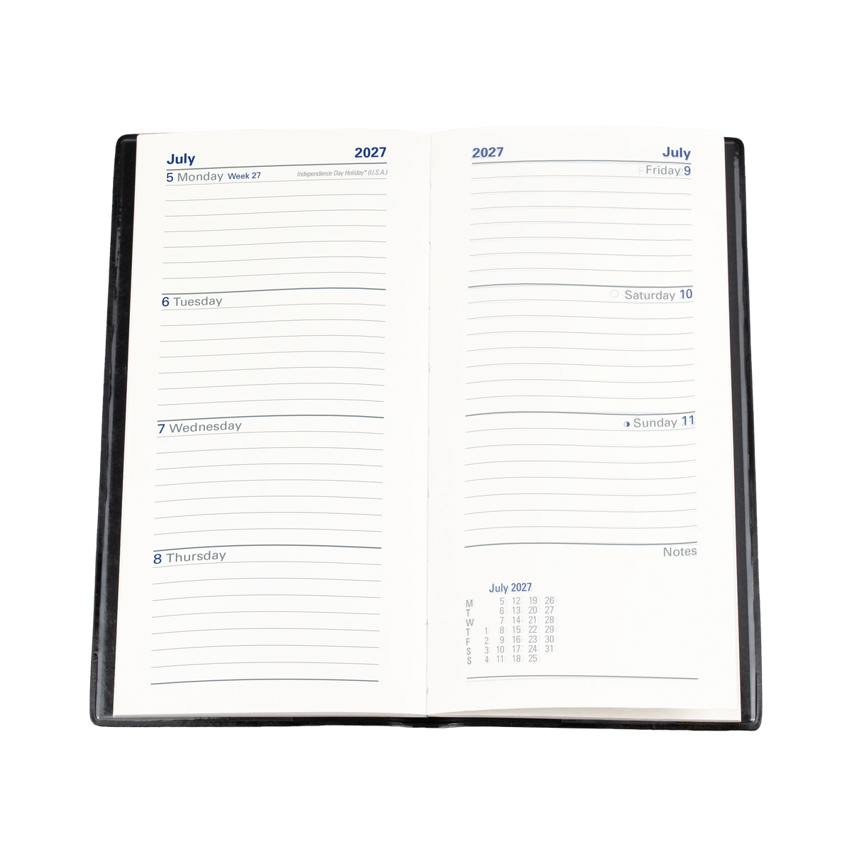 Collins 2027 Calendar Year Diary - Belmont 377P Slimline Portrait WTV Black