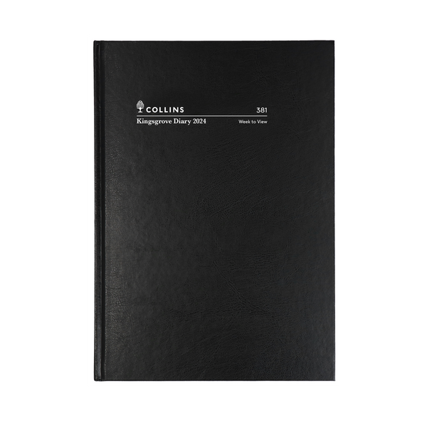 Collins 2024 Calendar Year Diary - Kingsgrove A5 Week to View Black