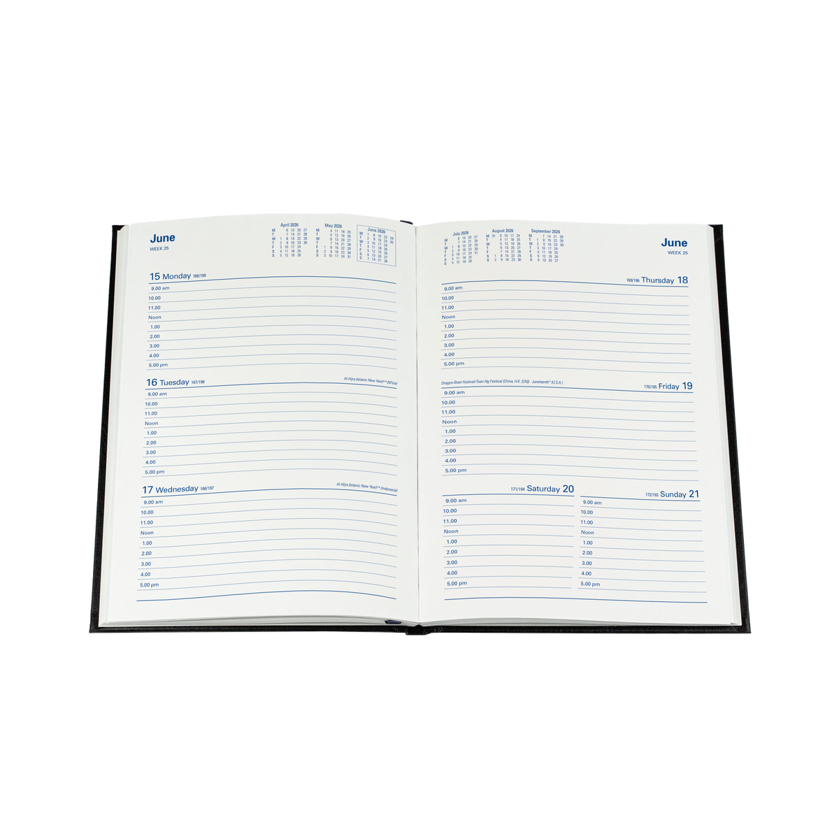 Collins 2026 Calendar Year Diary - Sterling 384 A5 WTV Blue