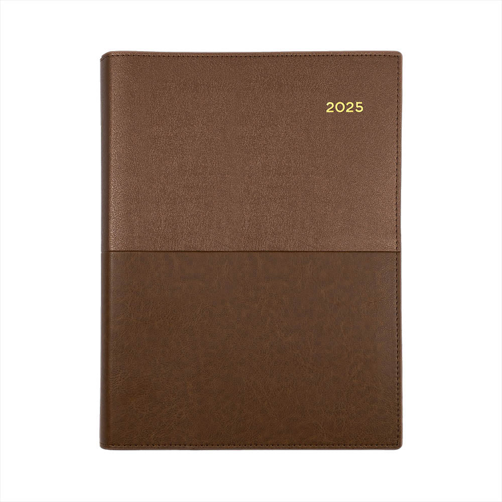 Collins 2025 Calendar Year Diary - Vanessa 385 Spiral A5 Week to View Tan