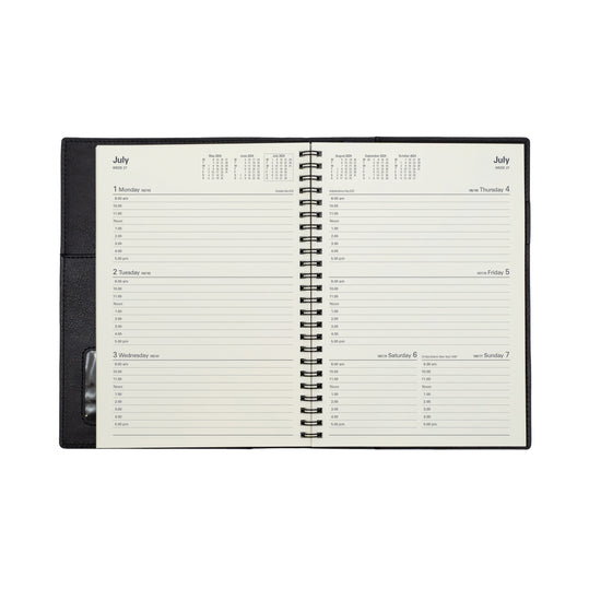 Collins 2024 Calendar Year Diary - Vanessa 385 Spiral A5 Week to View Black
