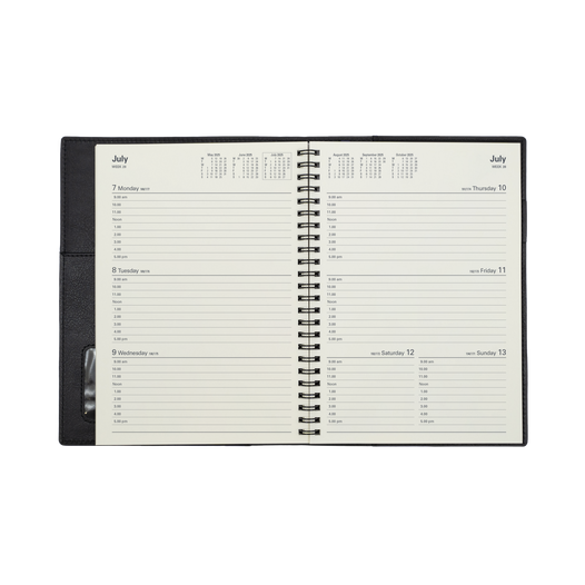 Collins 2025 Calendar Year Diary - Vanessa 385 Spiral A5 Week to View Black