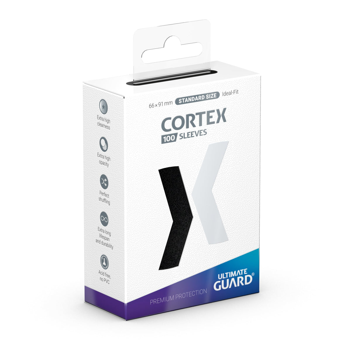 Ultimate Guard Cortex Sleeves - Black - Standard-Size (100 Sleeves)