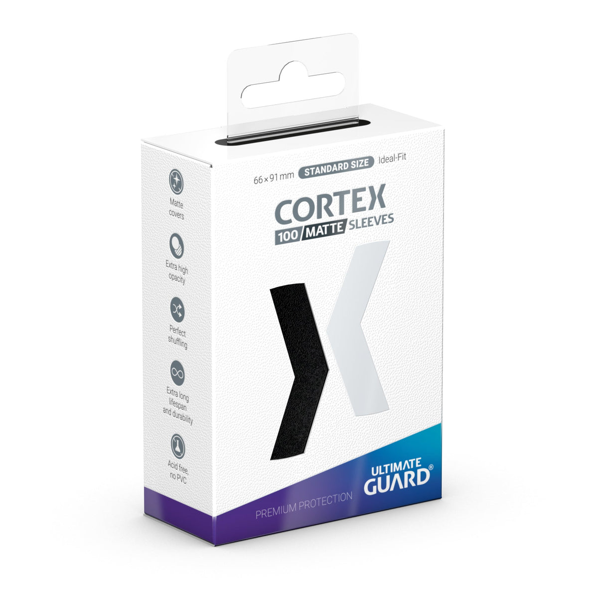 Ultimate Guard Cortex Sleeves - Matte Black - Standard-Size (100 Sleeves)