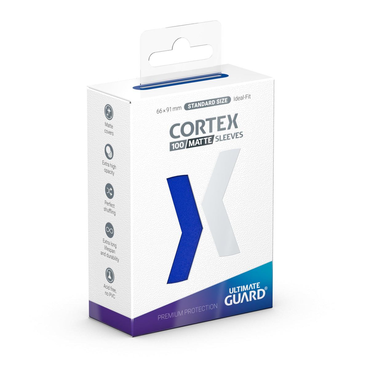 Ultimate Guard Cortex Sleeves - Matte Blue - Standard-Size (100 Sleeves)