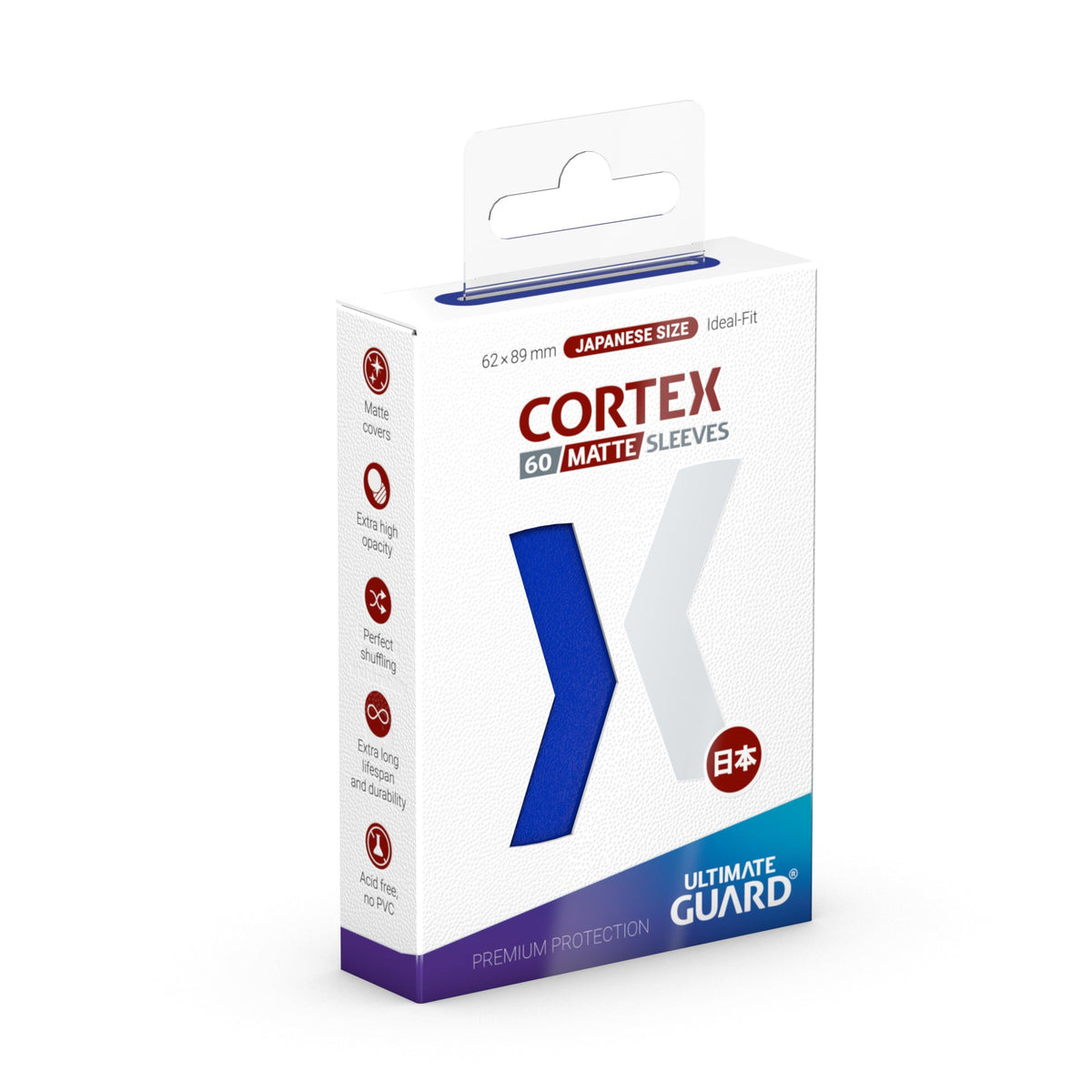 Ultimate Guard Cortex Matte Sleeves - Blue - Japanese-Size (60 Sleeves)