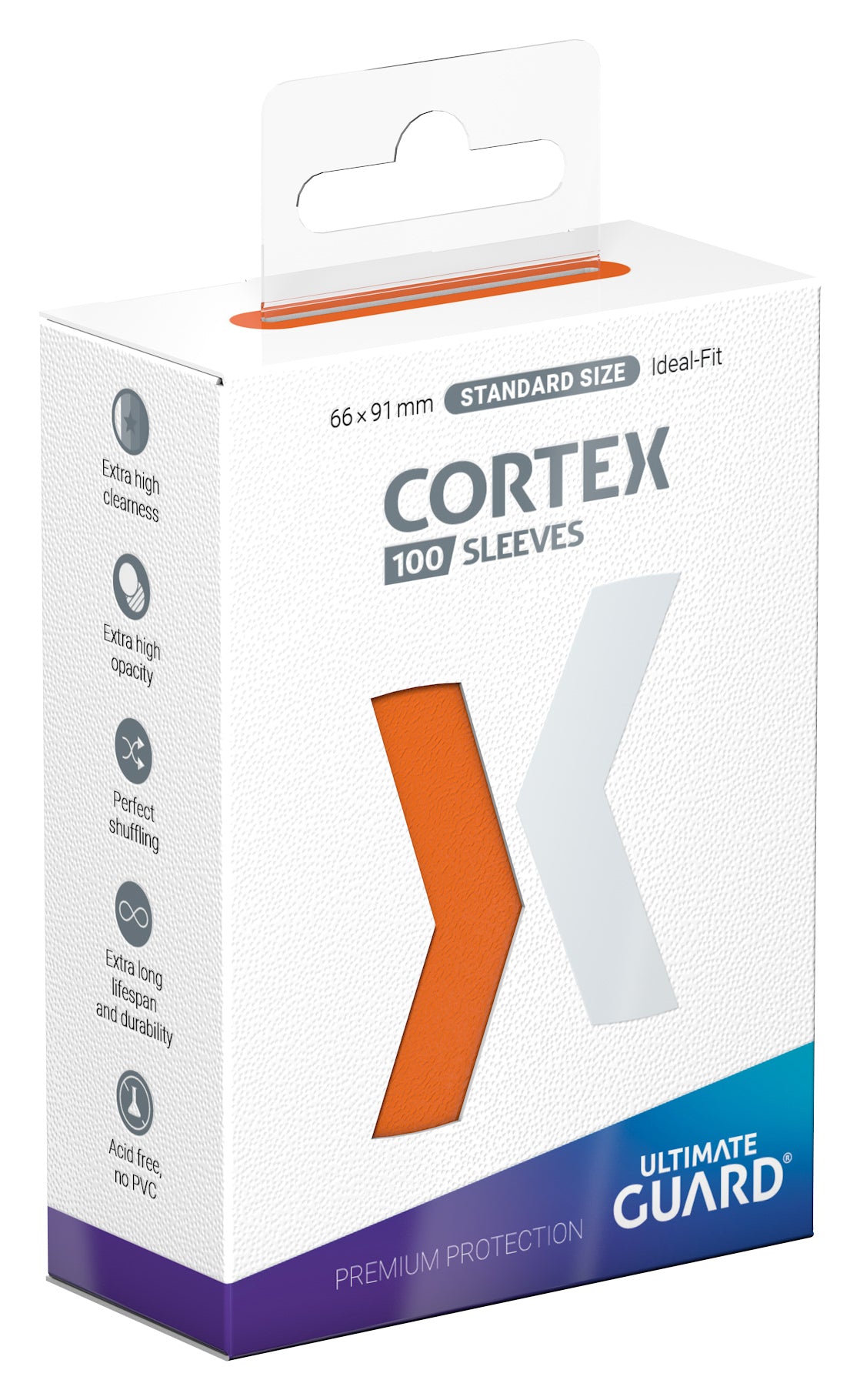Ultimate Guard Cortex Sleeves - Orange - Standard-Size (100 Sleeves)