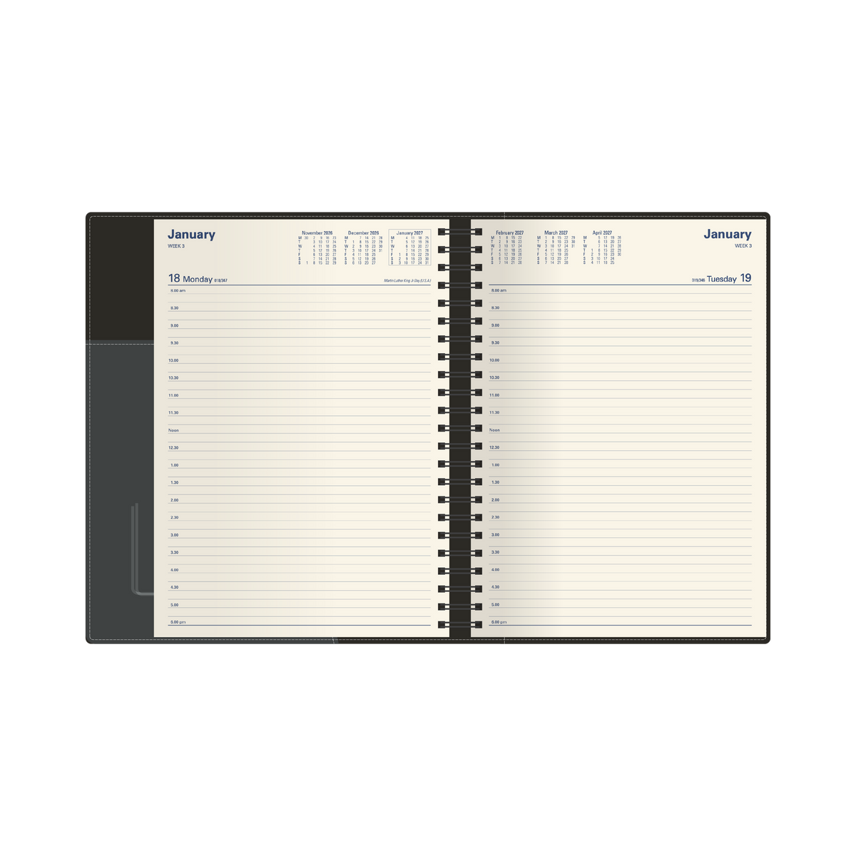 Collins 2027 Calendar Year Diary / Planner - Associate II 4051 A4 DTP Black