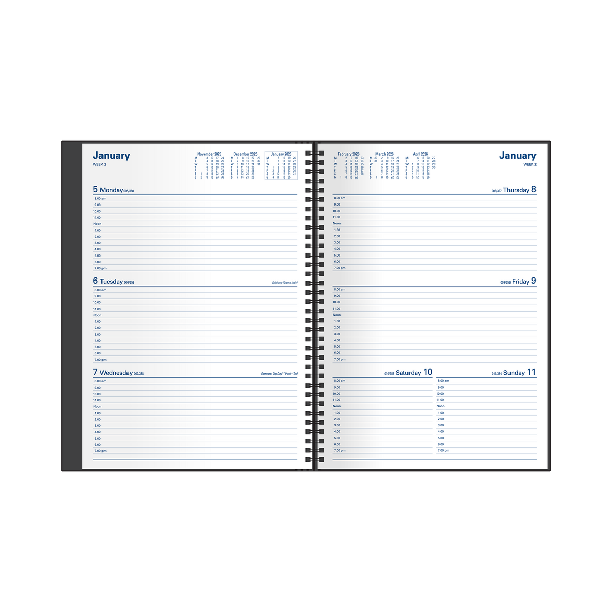 Collins 2026 Calendar Year Diary - Associate 4201.V99 A4 WTV Black