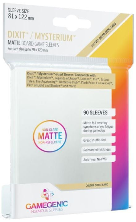 Gamegenic Matte Board Game Sleeves - Dixit 81 x 122mm (90 Sleeves) [Colour Code: SAND]