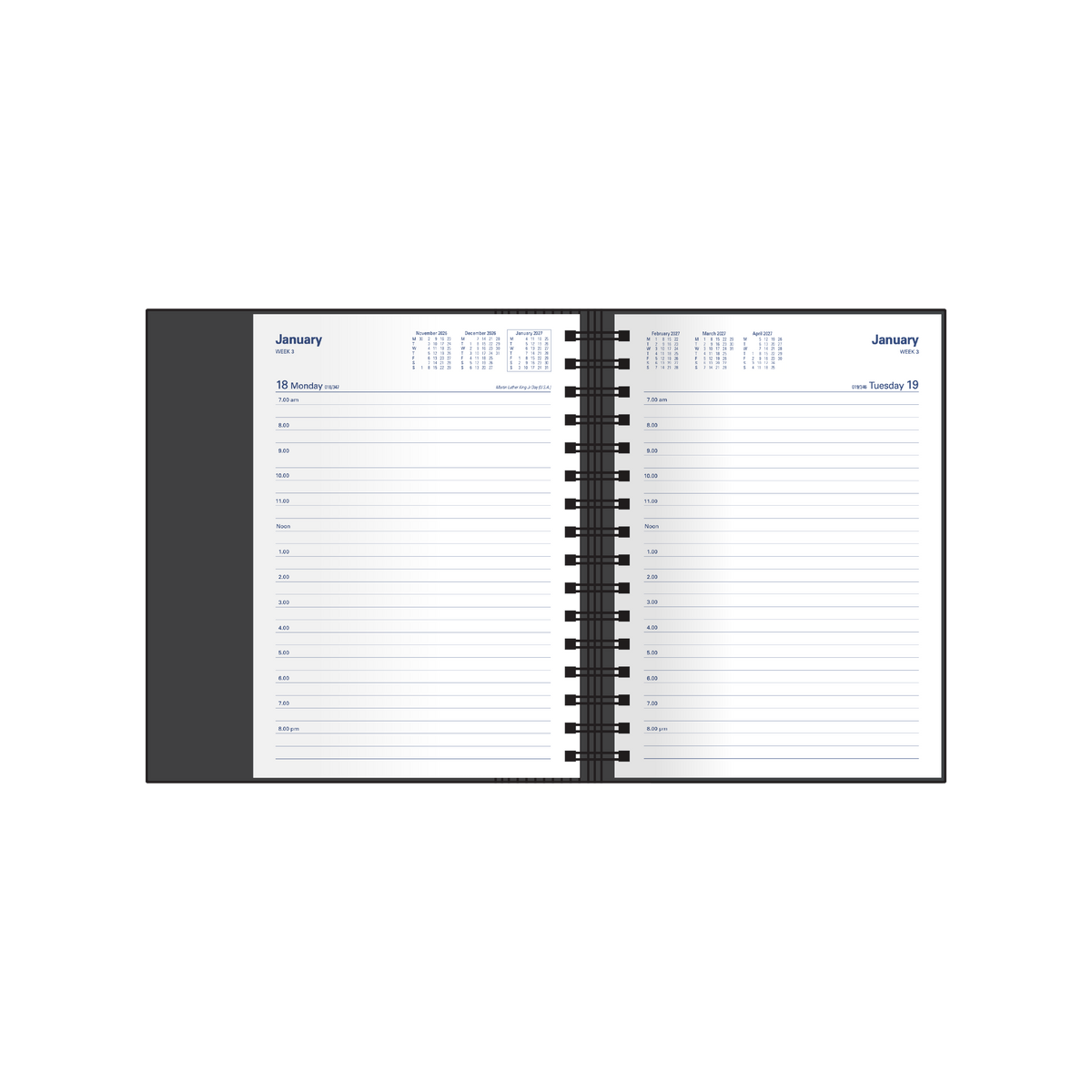 Collins 2027 Calendar Year Diary - Associate 4301.V99 A5 DTV Black