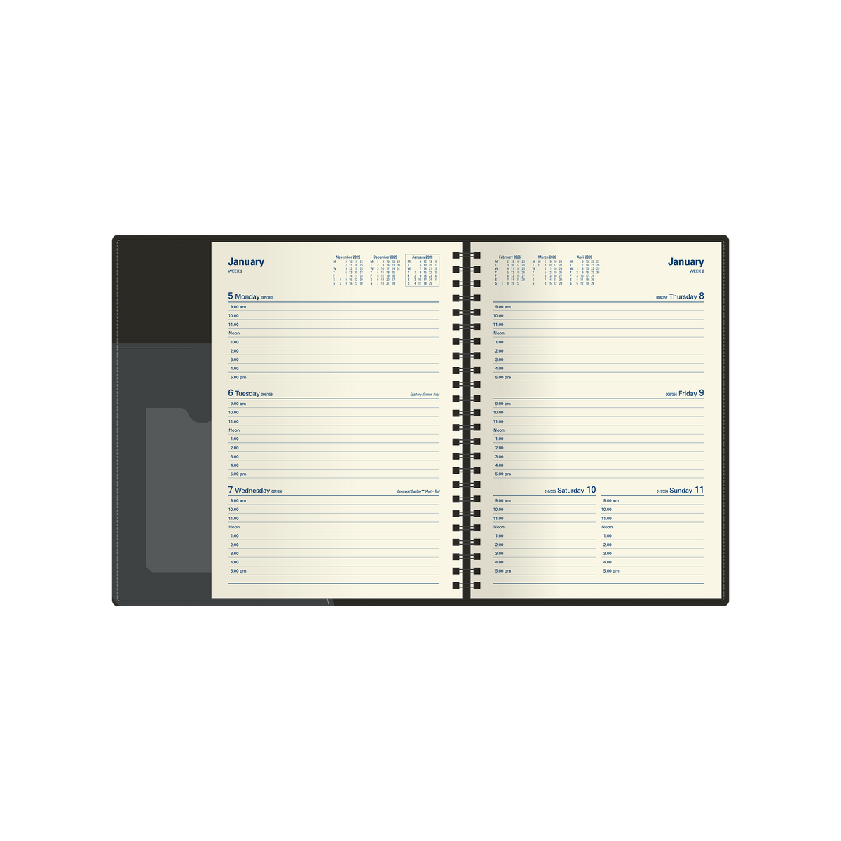 Collins 2026 Calendar Year Diary - Associate II 4551 A5 WTV Black