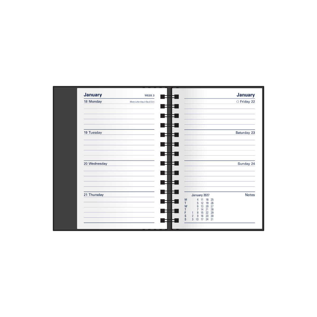 Collins 2027 Calendar Year Diary - Associate 4801.V99 Pocket WTV Black