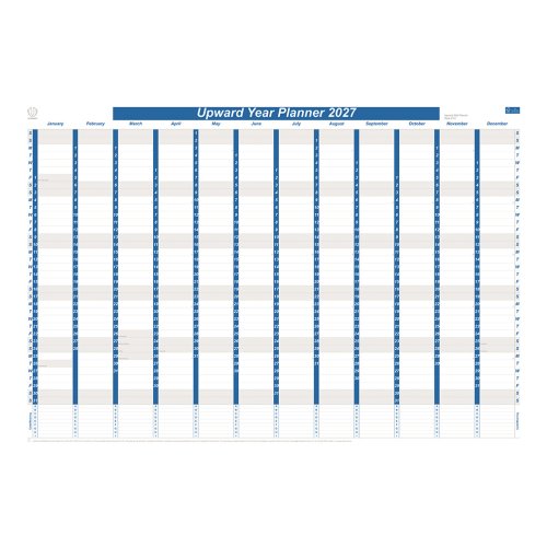 Upward 2027 Calendar Year Planner - Paper Year at a Glance 4701 (1005x685mm) Rolled