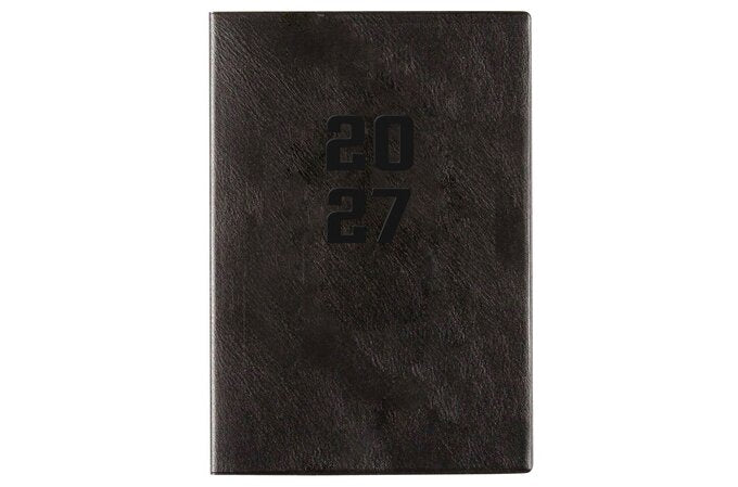 Cumberland 2027 Calendar Year Diary - Luxe Planner 48PBK Executive Book A4 PVC MTV Black