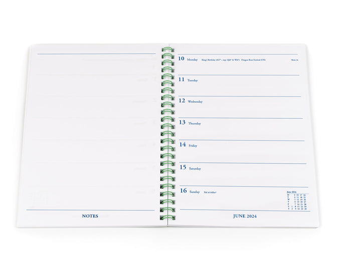 Collins 2024 Calendar Year Diary - Weekly Notebook A4 Week to Page Spiral Mint