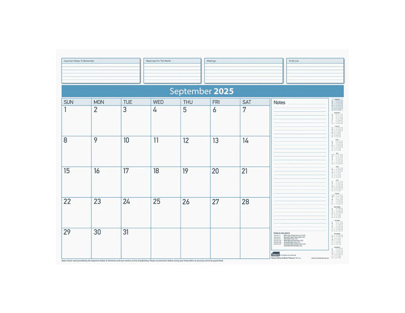 SASCO 2025 Desk Pad 519 x 387mm MTV