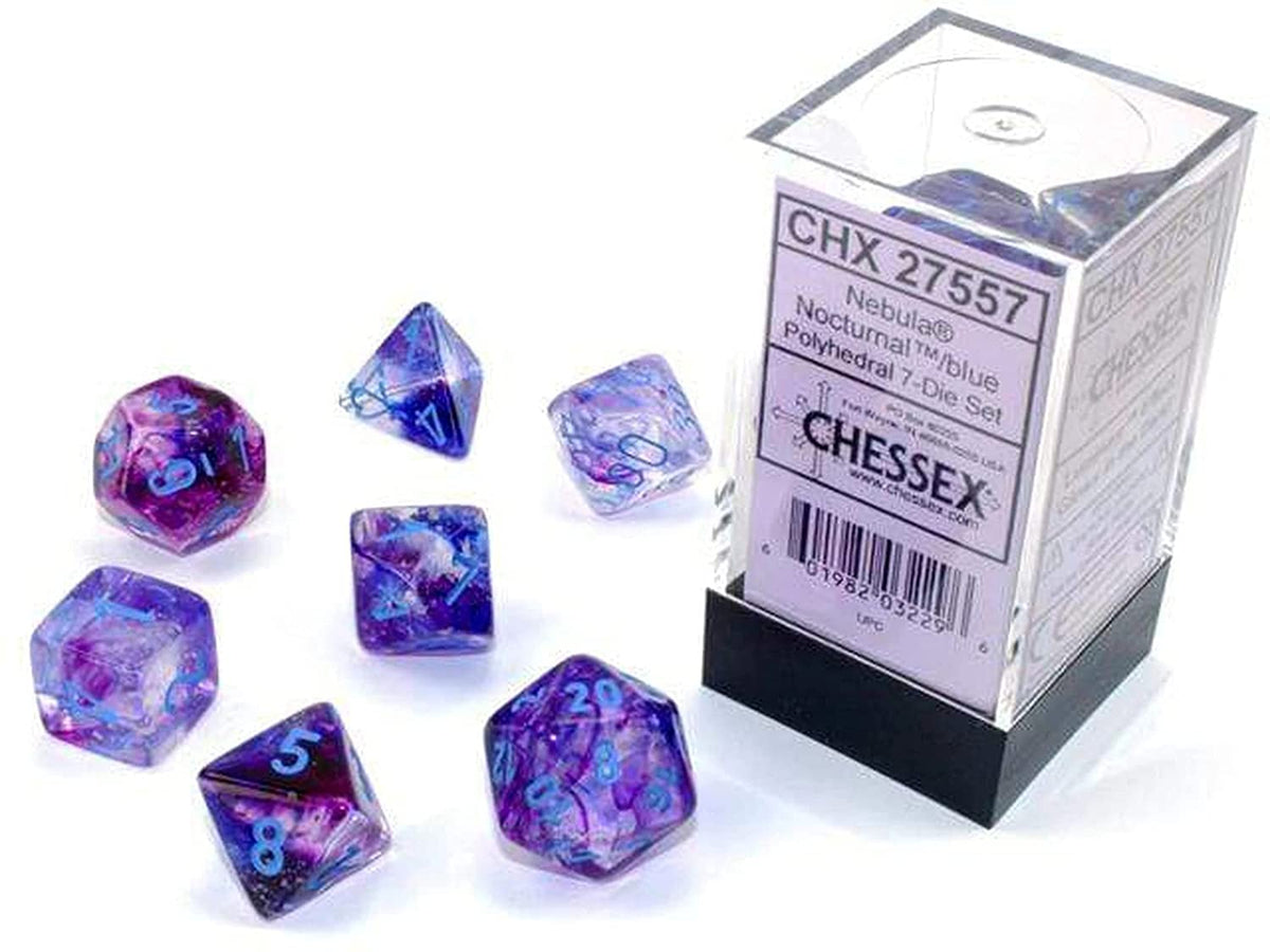 CHX 27557 Nebula Nocturnal/blue Luminary (Polyhedral 7-Die Set)