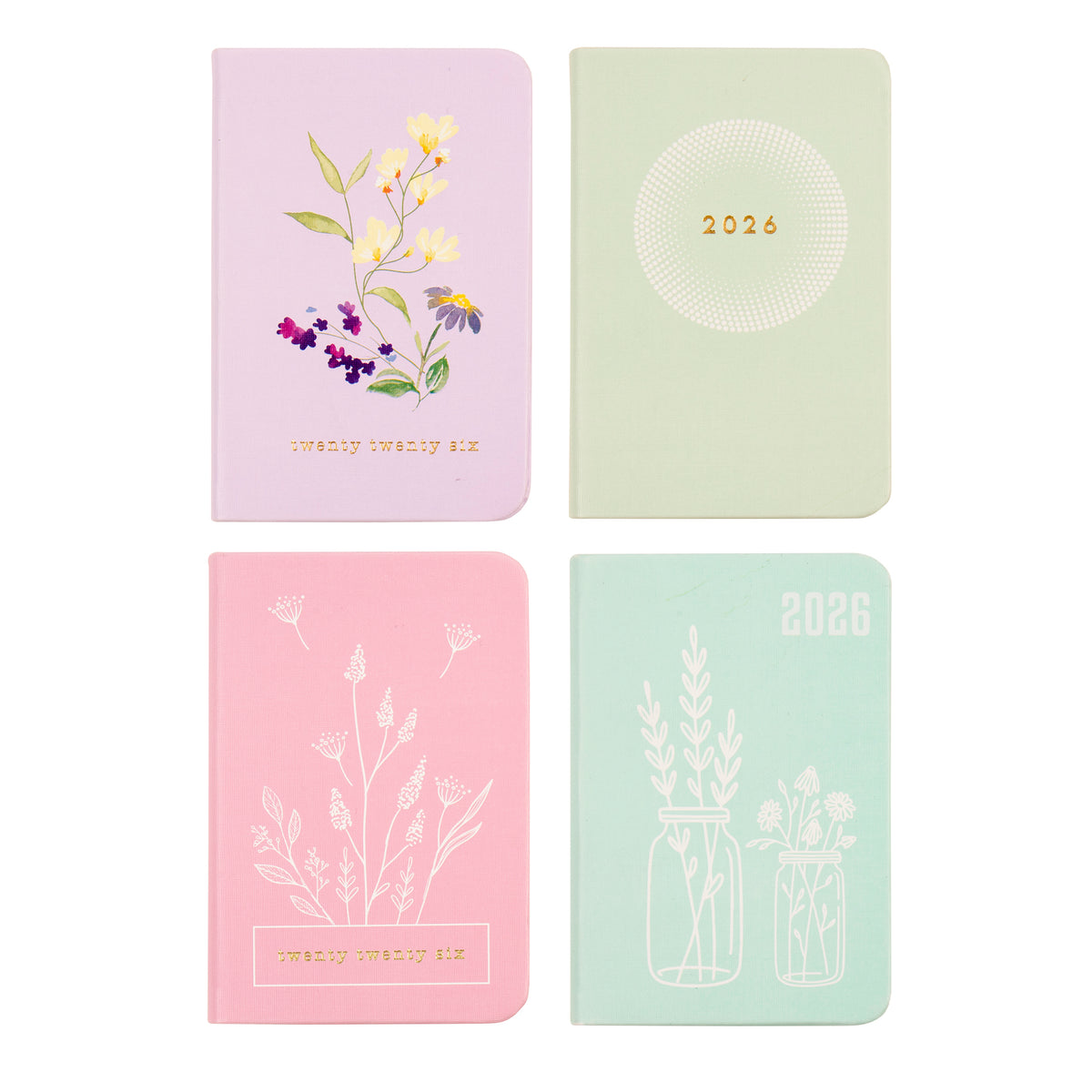 Dats 2026 Calendar Year Diary - PU Floral Colour Edge 72167 Pocket WTV Assorted