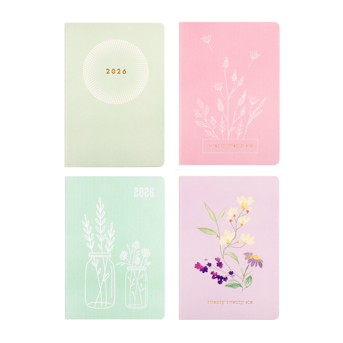 Dats 2026 Calendar Year Diary - PU Floral Colour Edge 72170 A5 WTV Assorted