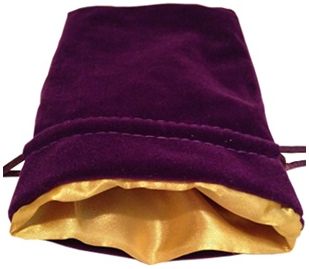 MDG Small Velvet Dice Bag - Purple w/ Gold Satin