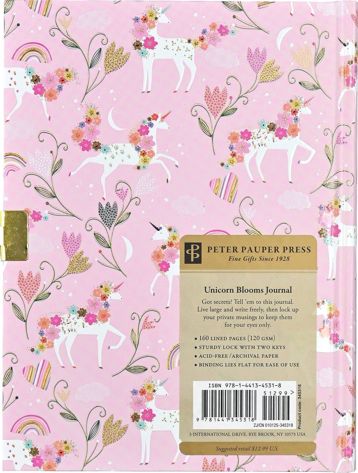 Unicorn Blooms Locking Journal [Peter Pauper Press]