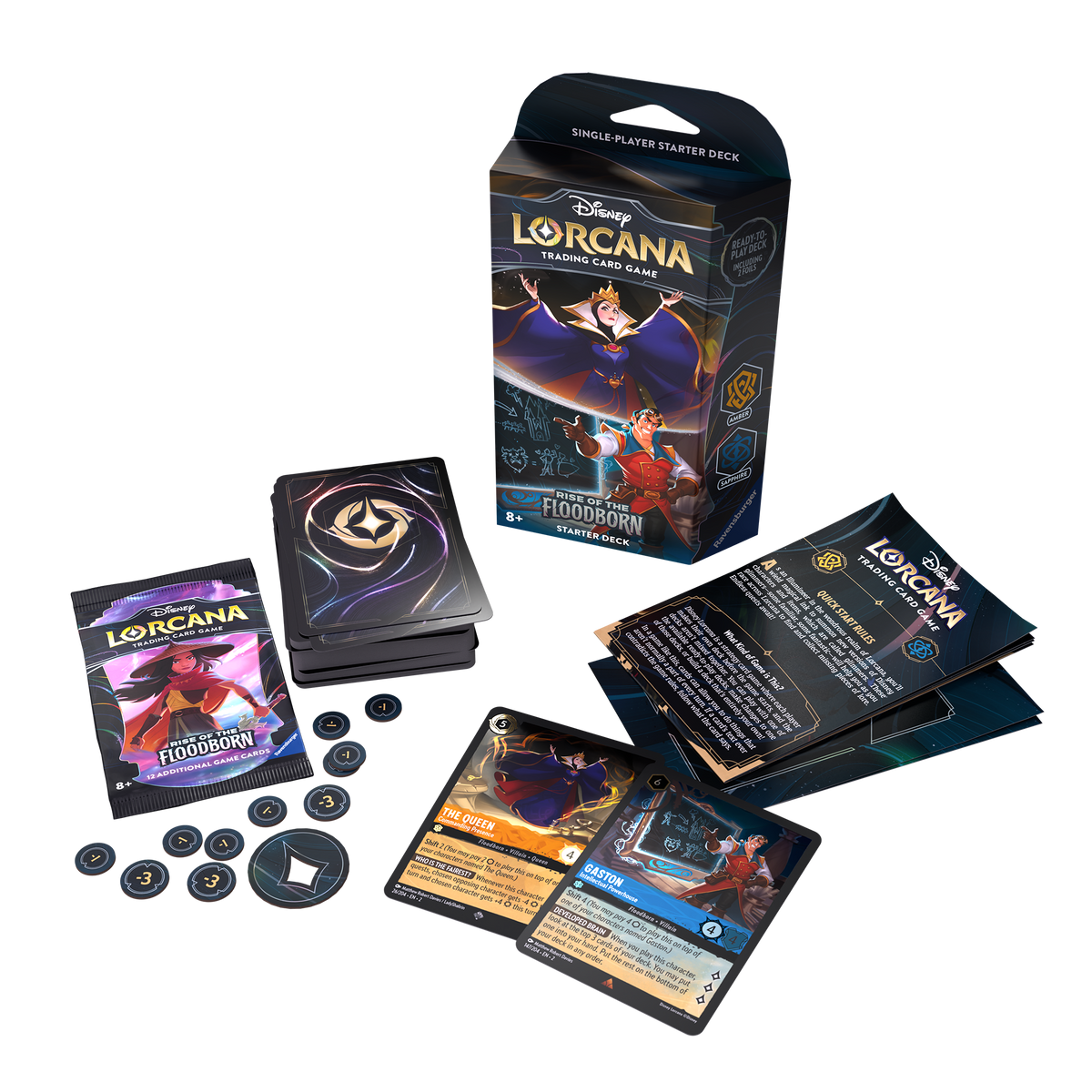 Disney Lorcana TCG: Rise of the Floodborn - Starter Deck (Amber &amp; Sapphire)