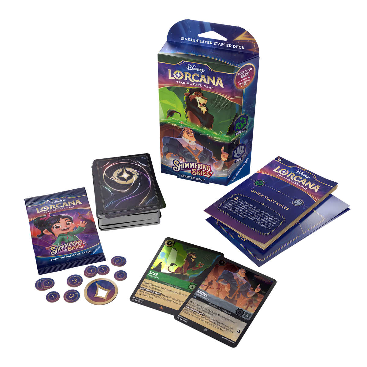Disney Lorcana TCG: Shimmering Skies - Starter Deck (Emerald &amp; Steel)