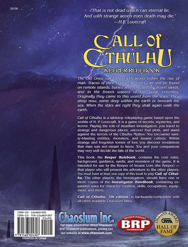 Call of Cthulhu: Keeper Rulebook