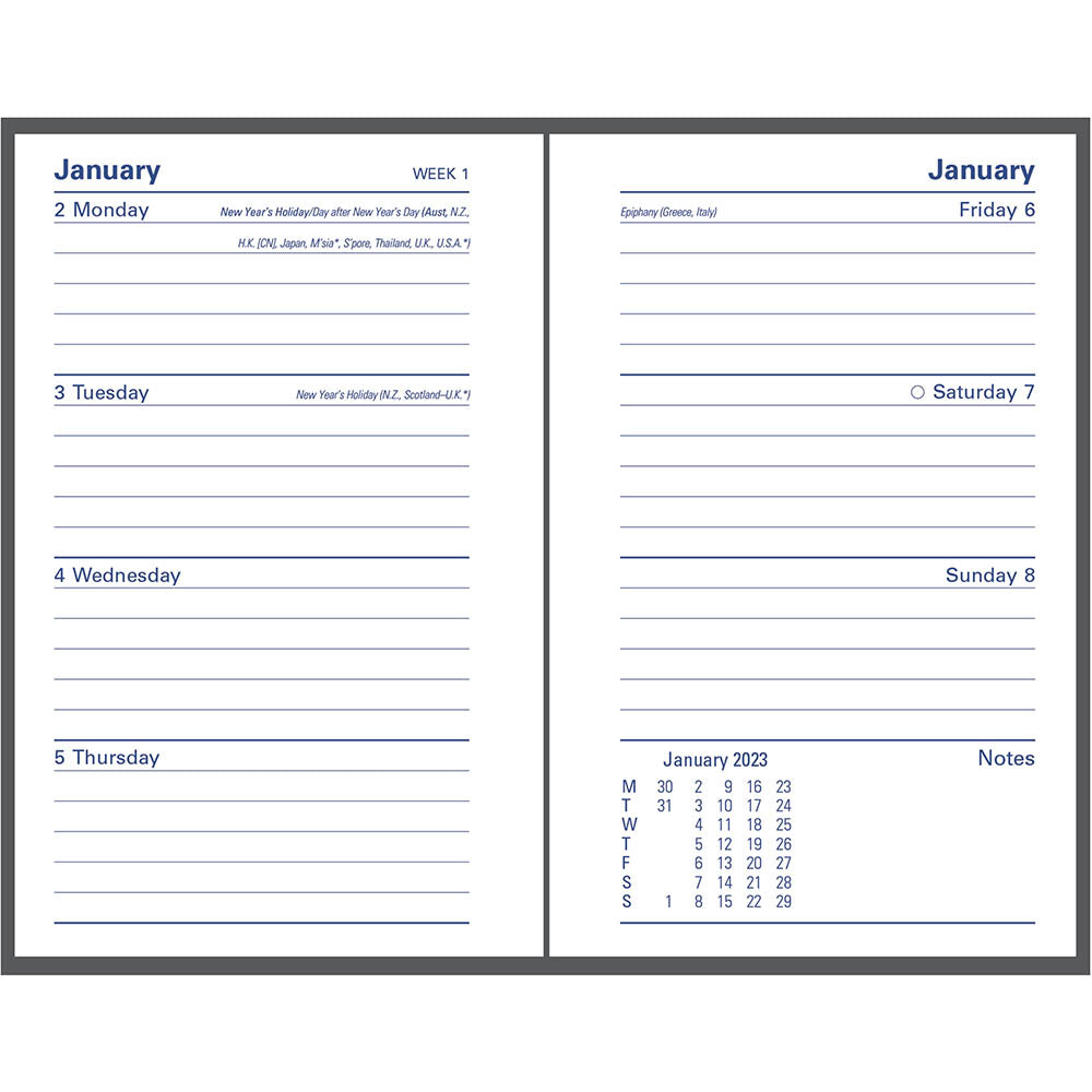 Collins Debden 2024 Calendar Year Diary - Associate 4801.V99 Pocket Week to View Black