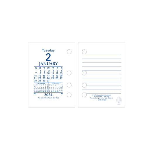 Collins 2024 Calendar Year - Side Punch Calendar Refill DCRS Day to View