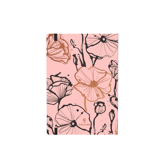 Collins 2025 Calendar Year Diary - Lifestyle Abstract Botanical A5 WTV Recycled - Pink
