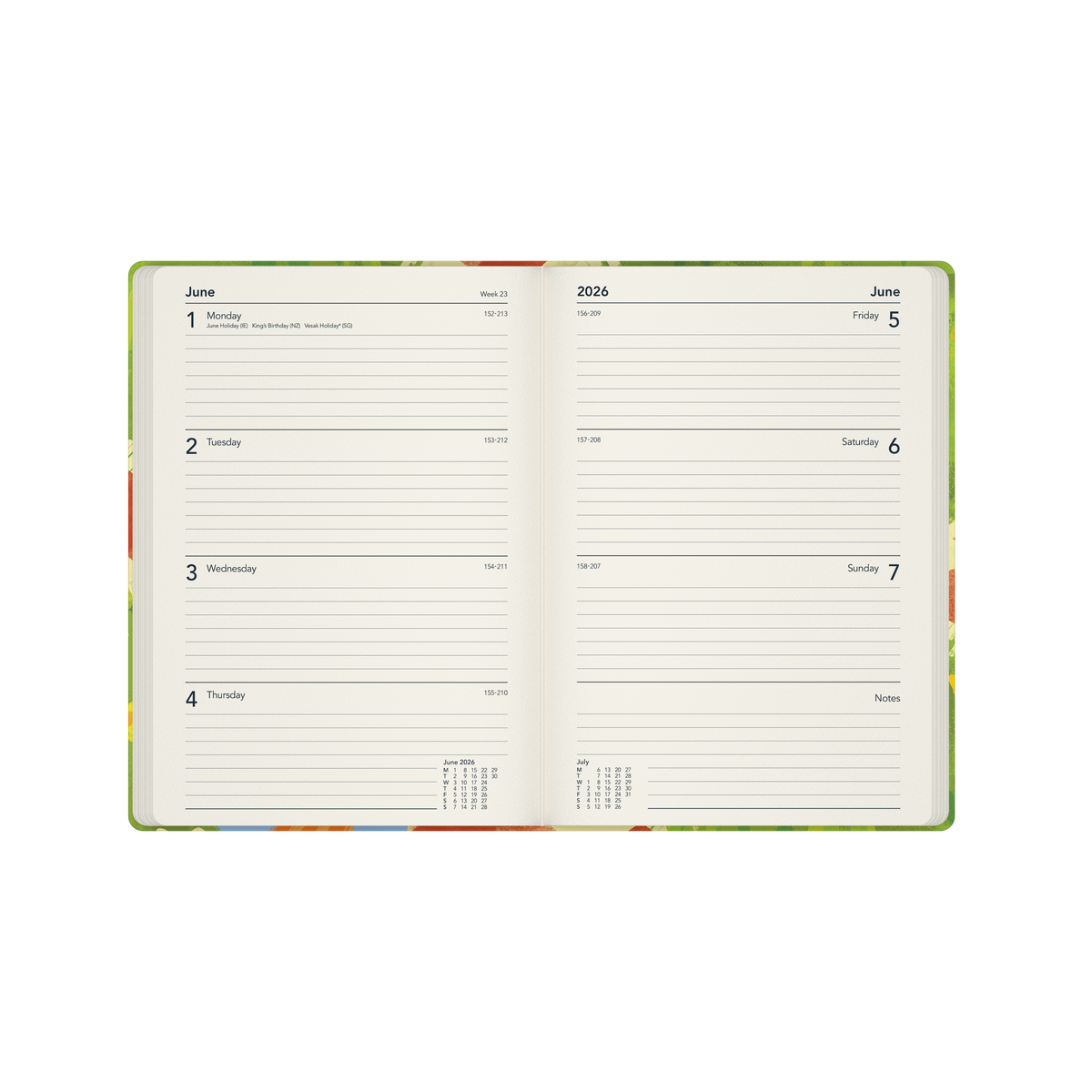 Collins 2026 Calendar Year Diary - Lifestyle GSA Cat A5 Recycled WTV Hard Cover -Picnic