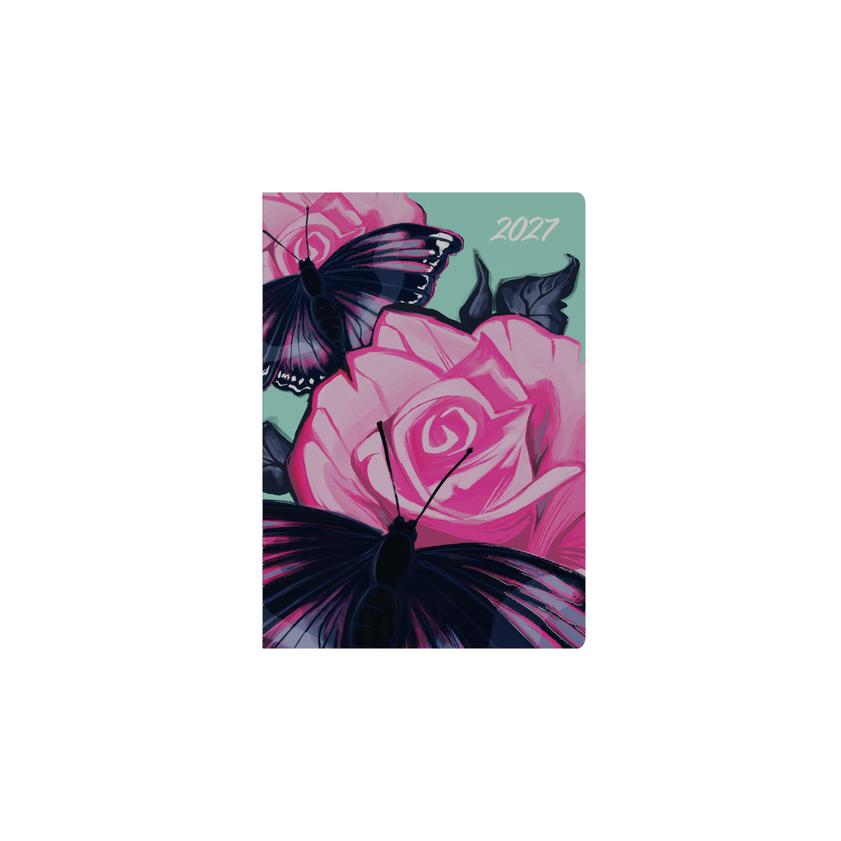 Collins 2027 Calendar Year Diary - The Roses A5 Week to View Butterfly