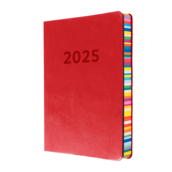 Collins 2025 Calendar Year Diary - Edge 151 A5 Day to Page Red