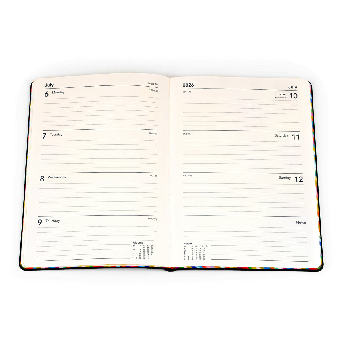 Collins 2026 Calendar Year Diary - Edge Rainbow ED153.U57 A5 WTV Blue