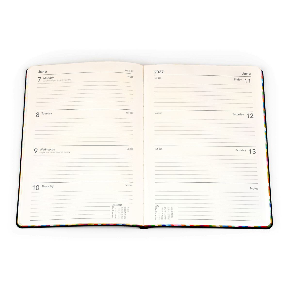 Collins 2027 Calendar Year Diary - Edge Rainbow ED153.U15-26 A5 WTV Red