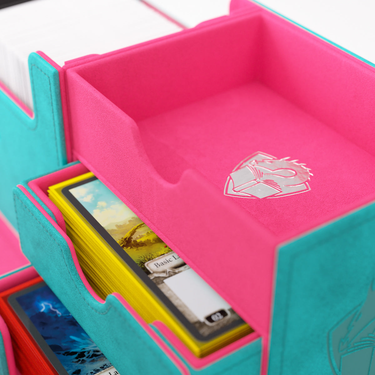 Gamegenic The Academic 133+ XL Premium Deck Box - Tolarian Edition - Teal / Pink