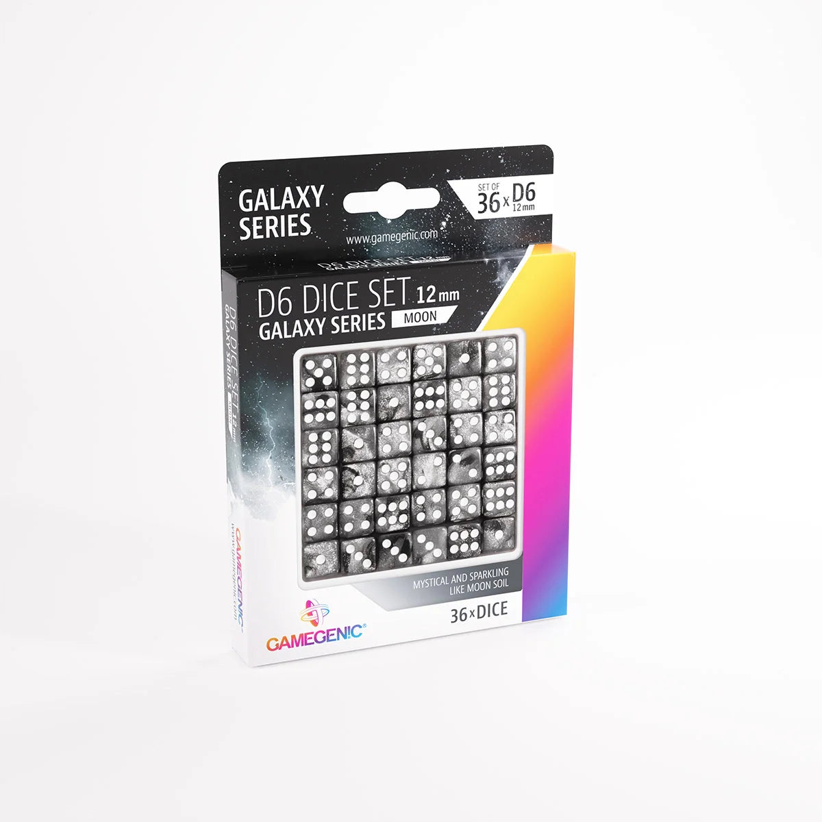 Gamegenic D6 Dice Set - Galaxy Series - Moon (36x 12mm D6)