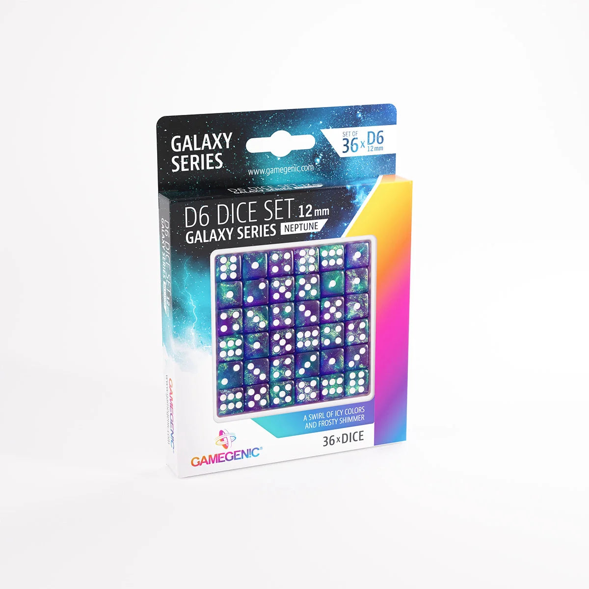 Gamegenic D6 Dice Set - Galaxy Series - Neptune (36x 12mm D6)