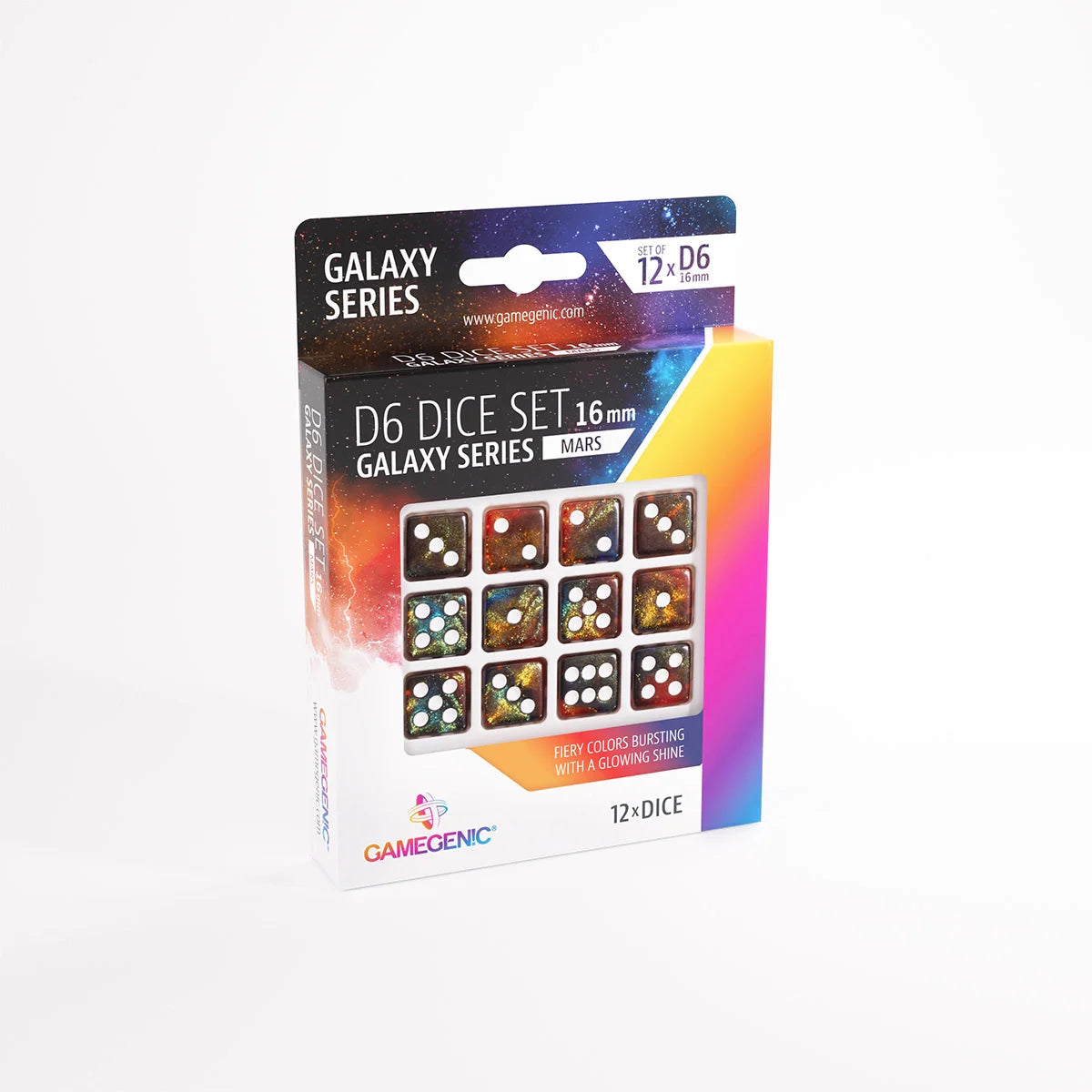 Gamegenic D6 Dice Set - Galaxy Series - Mars (12x 16mm D6)