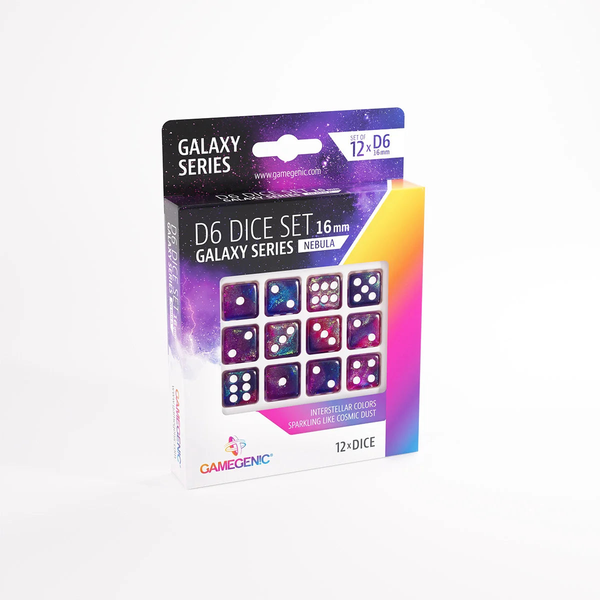 Gamegenic D6 Dice Set - Galaxy Series - Nebula (12x 16mm D6)