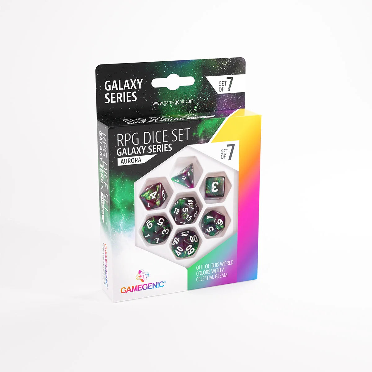 Gamegenic RPG Dice Set - Galaxy Series - Aurora