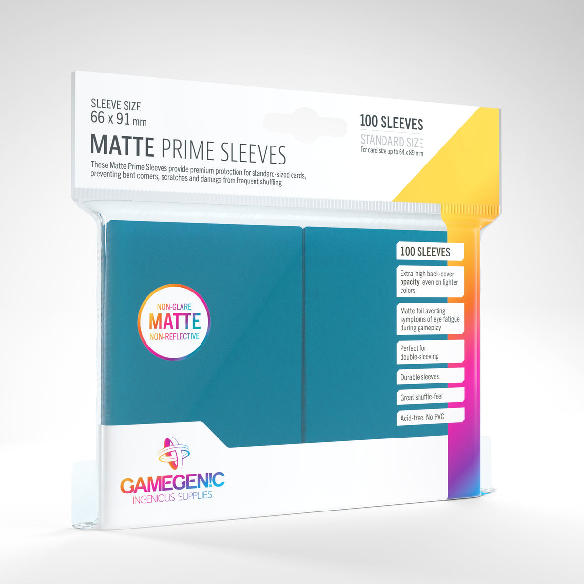 Gamegenic Matte Prime Sleeves - Blue - 66 x 91mm (100 Sleeves) [Colour Code: GREY]